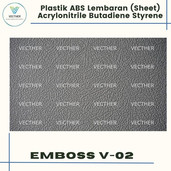 PREMIUM Plastik ABS Lembaran / ABS Plastic Sheet / 2.0 mm / V-02 (Kulit Jeruk)