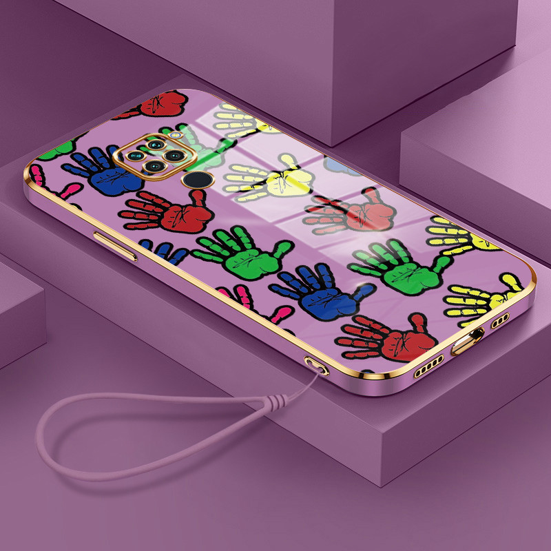 Casing Hp Untuk Xiaomi Redmi Note 9 Note 9s Note 9 Pro Case Casing pola Bulu dan telapak tangan Kasi