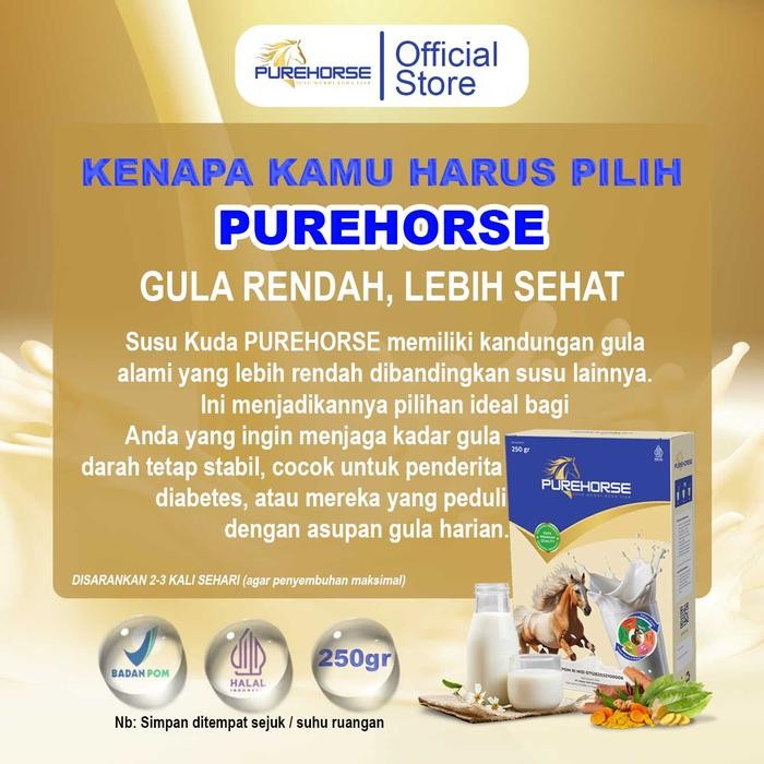 

BARANG TERLARIS Susu Kuda Bubuk Organik Pure Horse Dari Sumbawa Paket 2 Box Kemasan 250gr