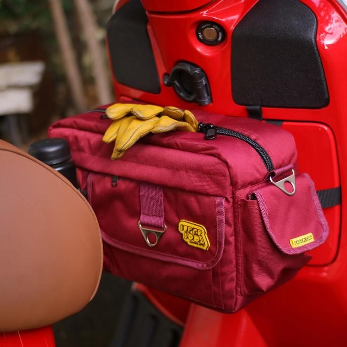 Tas Bagasi Vespa Supersoda Scooter Maroon Touring Size