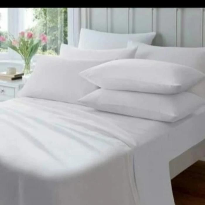 PREMIUM Sprei Polos Putih Katun ukuran 90100120140160180200