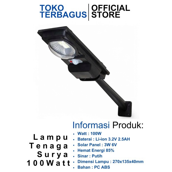 PREMIUM COD Lampu Tenaga Surya 100Watt Solar Cell Solar Panel Waterproof