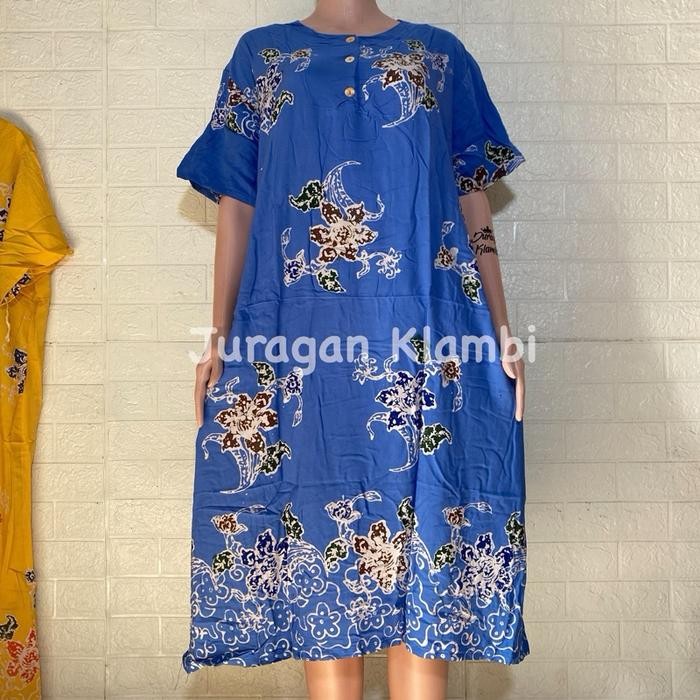 Daster Jumbo Sunan LD 130 Kencana Ungu Label Hitam Busui Kancing Baju Wanita Baju Santai Wanita Bisa