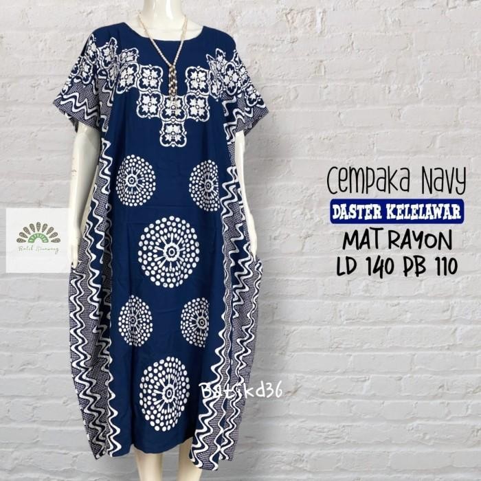 [Batik Sinawang] Daster Batik Kelelawar Jumbo "CEMPAKA NAVY" Bahan Rayon Super Premium Cantik Dewasa