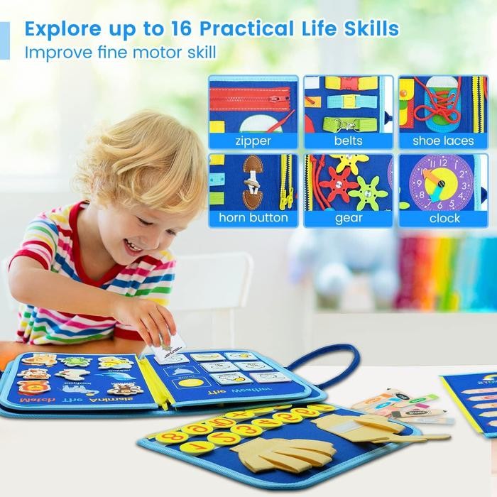 Zen 036-busy board montessori mainan edukasi anak activity book - mainan montesori - papan edukasi -
