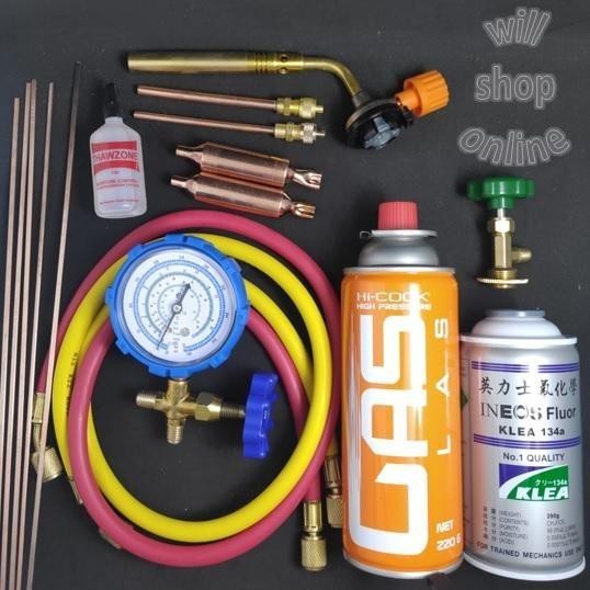 PAKET ALAT PENGISIAN FREON KULKAS R134A KOMPLIT + LAS MURAH