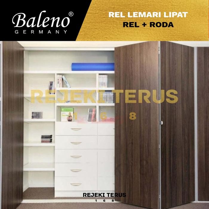 REL PINTU LEMARI LIPAT TARIK DORONG + RODA 2M ENGSEL FOLD FOLDABLE WARDROBE