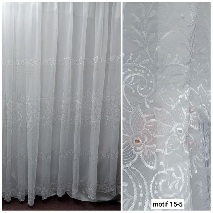 Ready JT vitrase bordir putih vitrase bordir vitrase murah vitrase putih voil