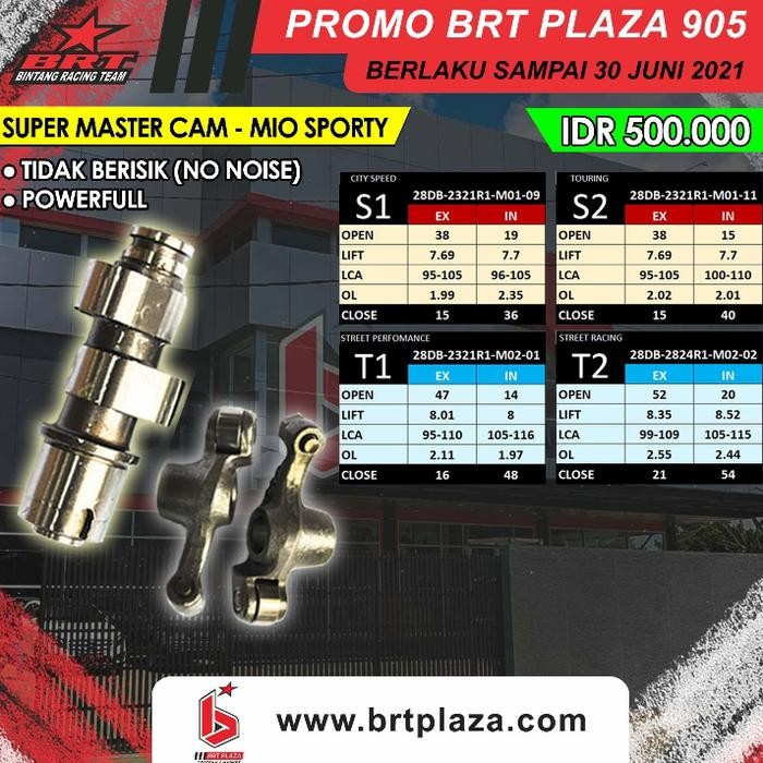 Brt Super Master Cam - Noken As + Rocker Arm Mio Sporty Tanpa Busi