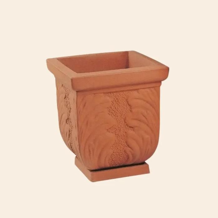 CLARIS Pot Bunga Persegi Terracotta 15 Lt + tatakan 5531 Kode 1070