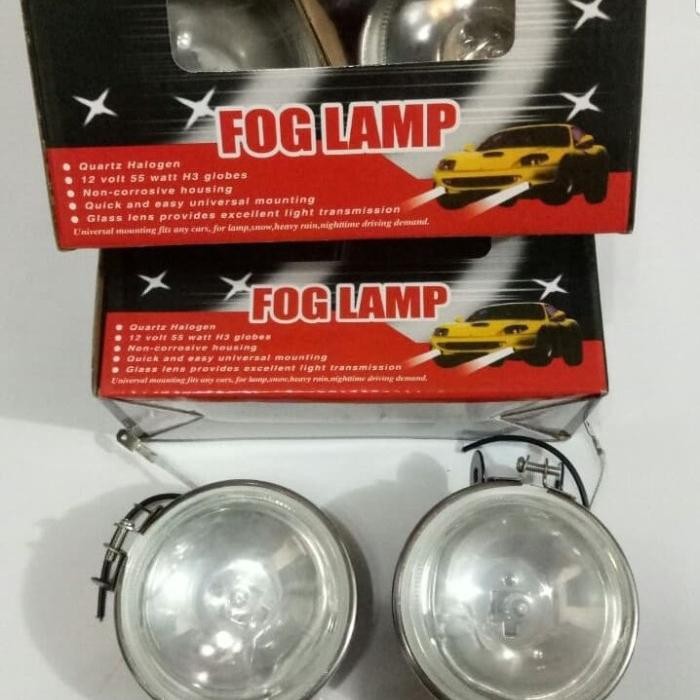 Lampu Sorot /Lampu Tembak/Fog Lamp Halogen 12V/55 W H3 Bulat 3" Putih Kode 047