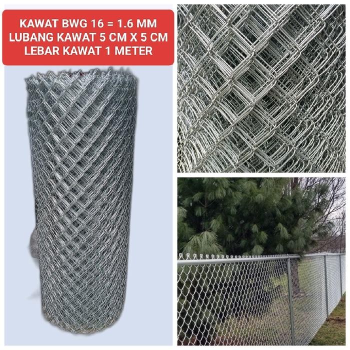 PREMIUM Kawat Pagar Harmonika Galvanis Lebar 100 cm Eceran Per Meter
