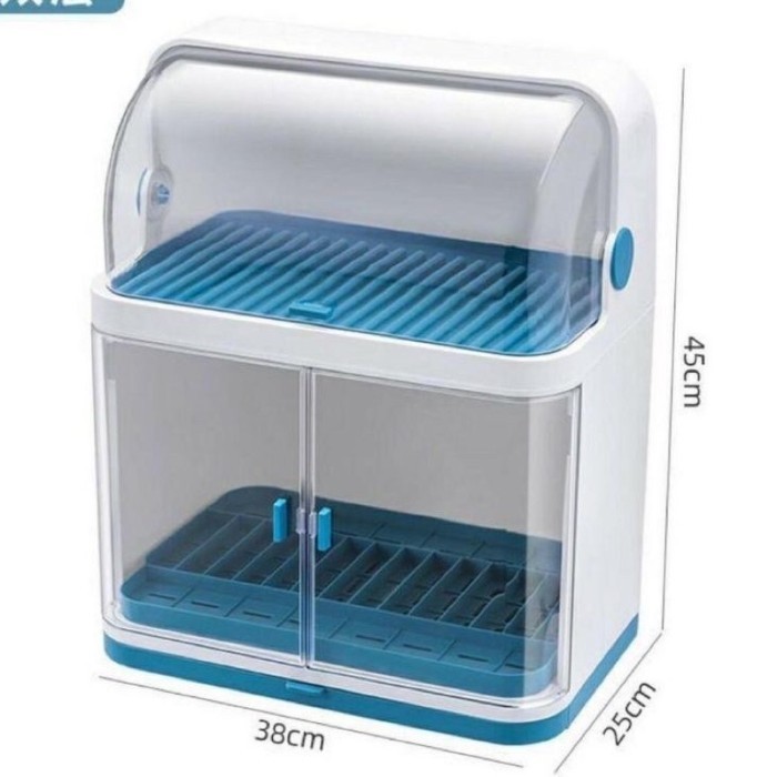 PREMIUM langsung proses RAK PIRING TUTUP MIKA ANTI BACTERIAL TERTUTUP HIGIENIS LEMARI PIRING GELAS