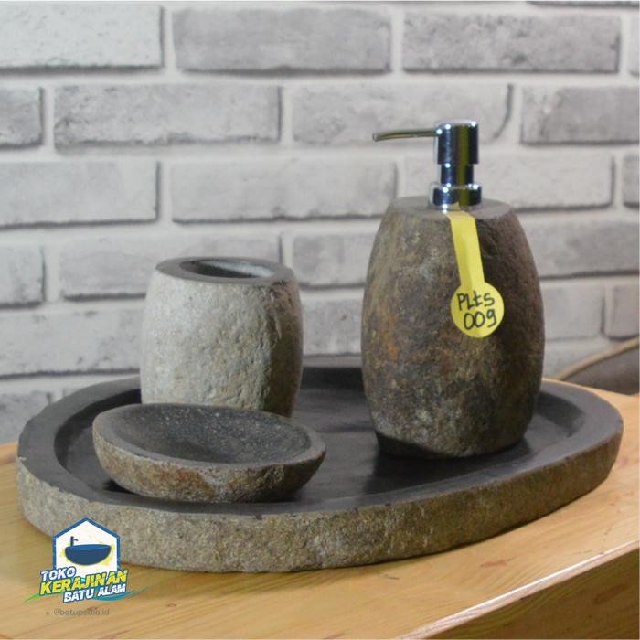PREMIUM Paket Lengkap Tempat Sabun Batu Kali Soap Dispenser- PLTS009