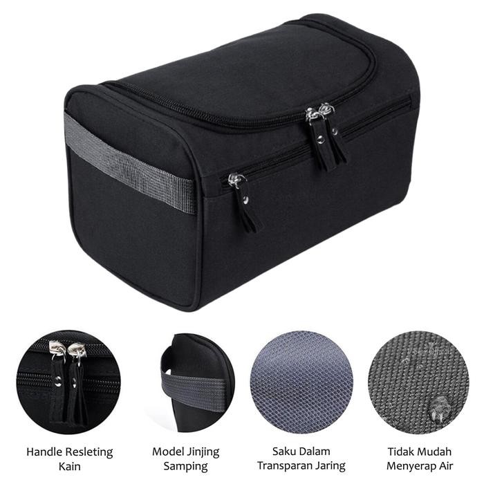 PREMIUM Tas Travel Peralatan Mandi Pouch Tempat Perlengkapan Handuk Sabun Pria