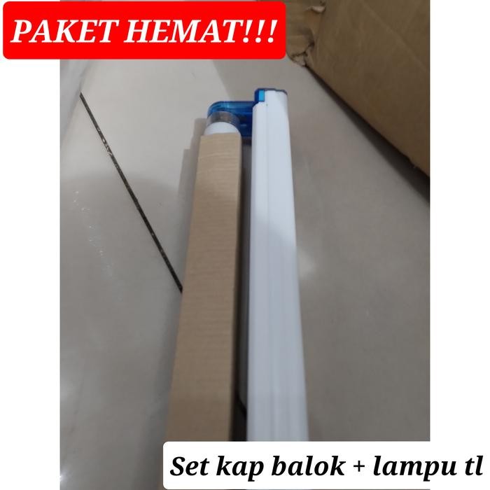 PREMIUM set Kap Balok 36w/40w + Lampu tl + fitting kap lampu tl 120cm/60cm