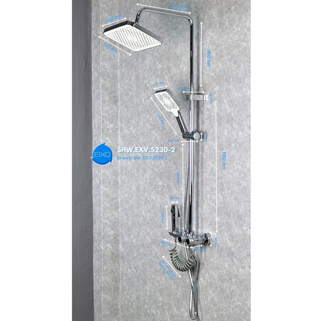 PREMIUM EIXO Vitara Shower Column Set Stainless Pancuran Mandi Panas Dingin