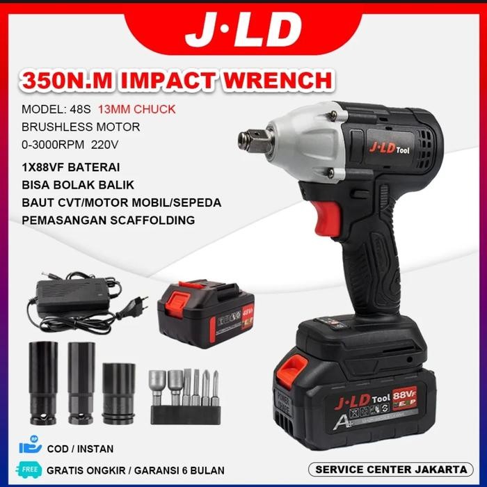 Jld Tool 88V Impact Wrench Brushless Impact Baterai Torsi Besar 13Mm
