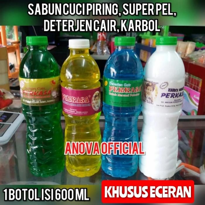 KHUSUS ECERAN . SABUN CUCI PIRING CAIR BOTOL . 600 ML . PERKASA .
