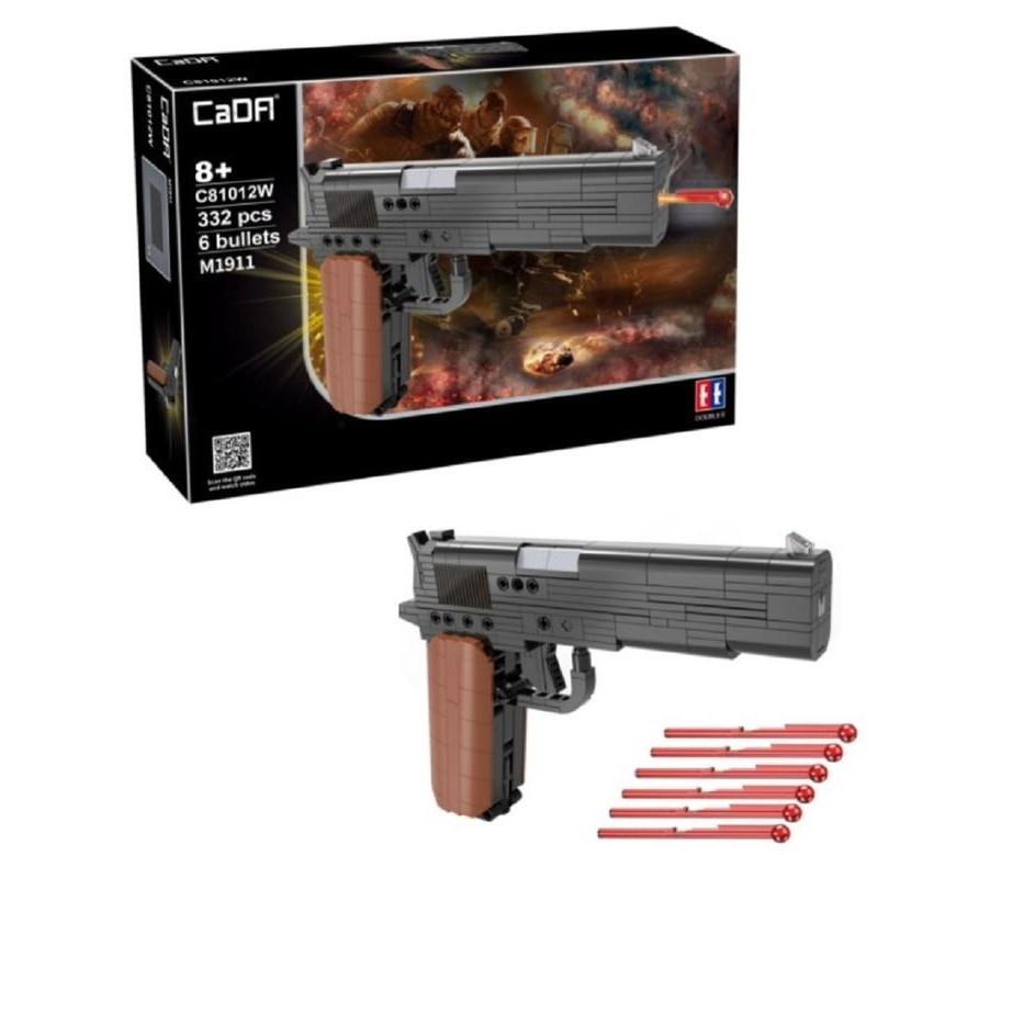 Double E CaDA Building Bricks Pistol Mainan Balok M1911 C81012W