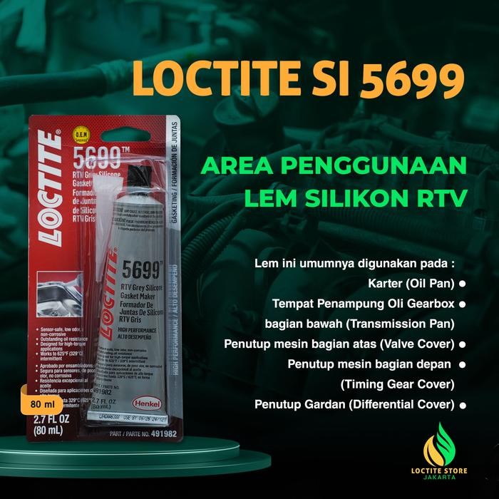 LEM SILIKON RTV ANTI PANAS UTK KARTER KNALPOT RADIATOR LOCTITE SI 5699