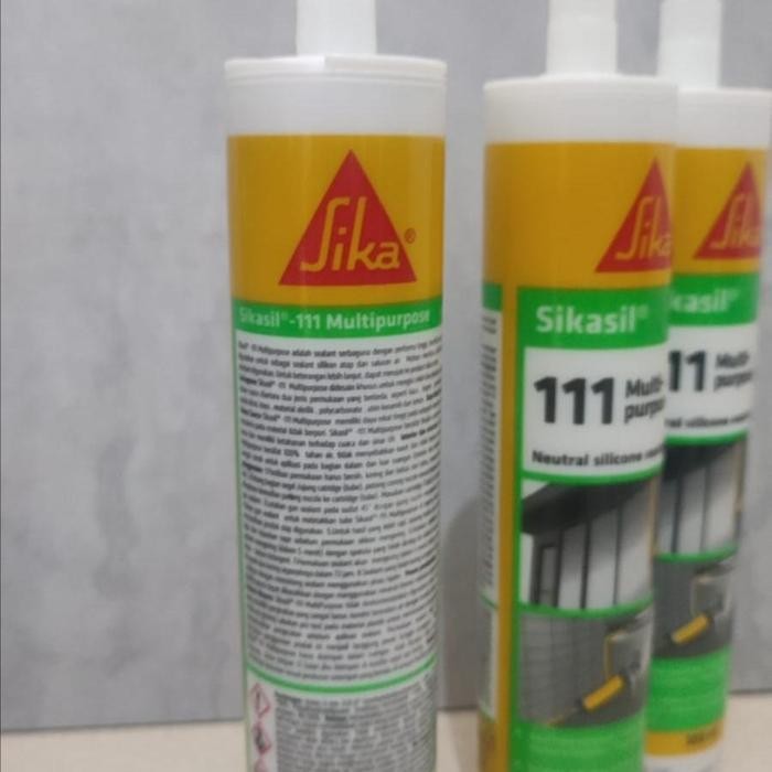 SIKA SIKASIL 111 MULTI-PURPOSE SILICONE WEATHERPROOFING SEALANT 111 - HITAM 300ML TAHAN CUACA & UV