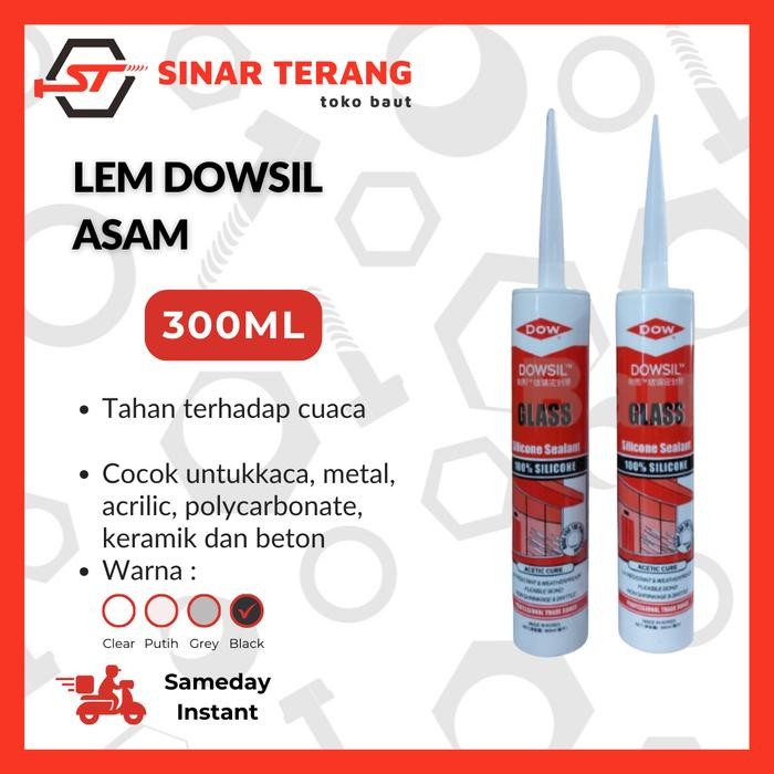 LEM DOWSIL DOW CORNING LEM KACA AQUARIUM SEALANT ASAM BLACK