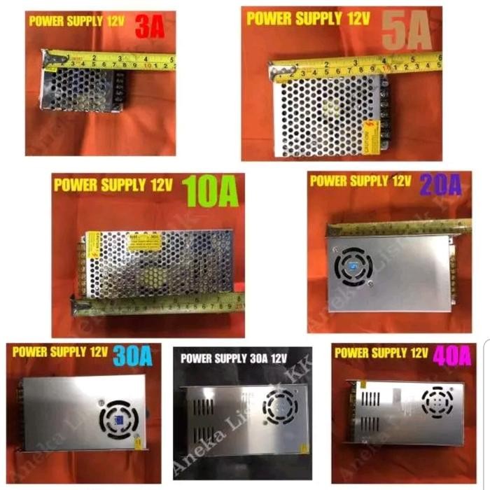 POWER SUPPLY 12V 3A 5A 10A 15 20A 30A 40A TRAFO ADAPTOR JARING KIPAS