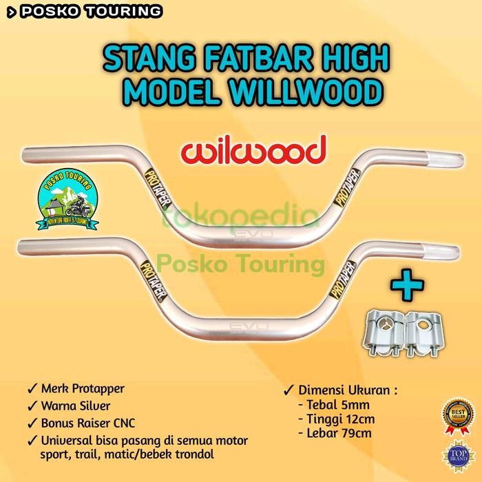 Stang Fatbar Tinggi Model Willwood Stang Fatbar Touring - Silver