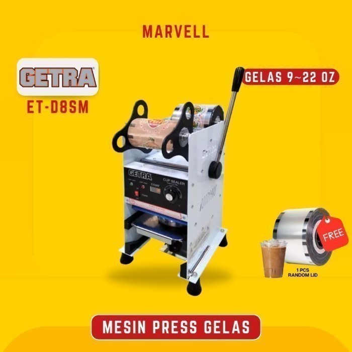 Cup Sealer Digital Counter Getra Et-D8Sm Mesin Press Gelas Plastik