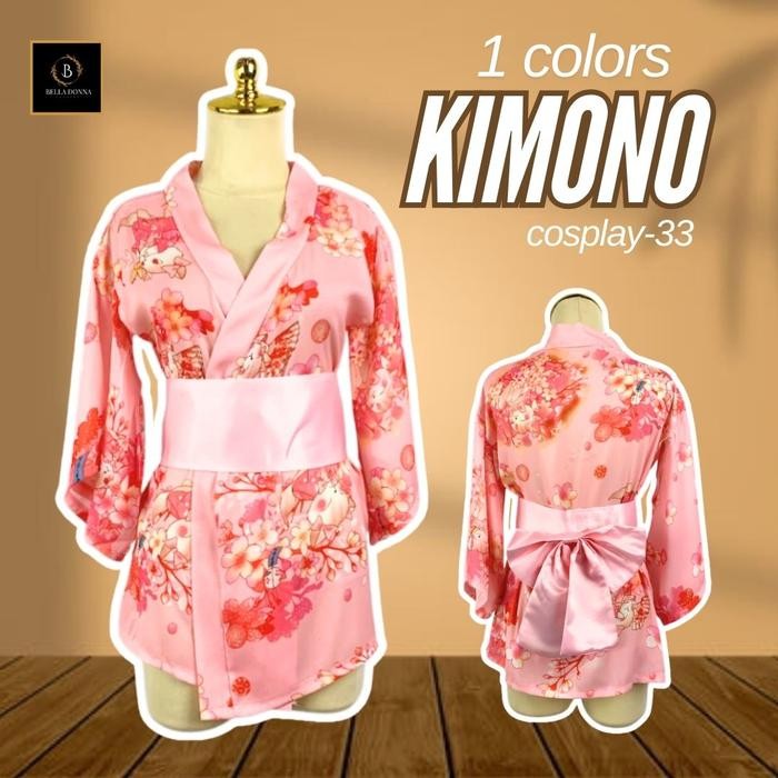 Lingerie COSPLAY-33 KIMONO set kostum kimono bunga sakura wanita bahan katun premium cosplay anime