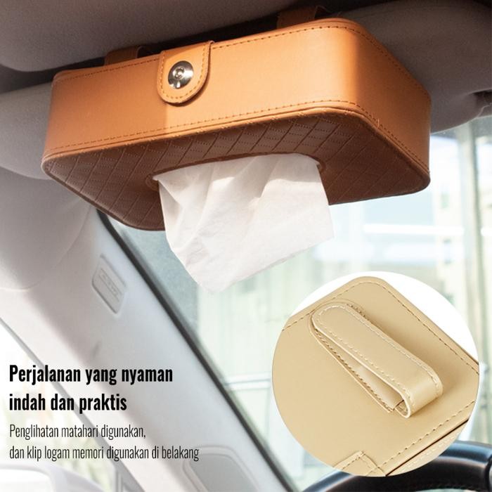 LARGE TEMPAT TISU MOBIL KOTAK TISSUE KULIT MOBIL GANTUNG CAR VISOR BOX MEWAH ESTETIK HIASAN