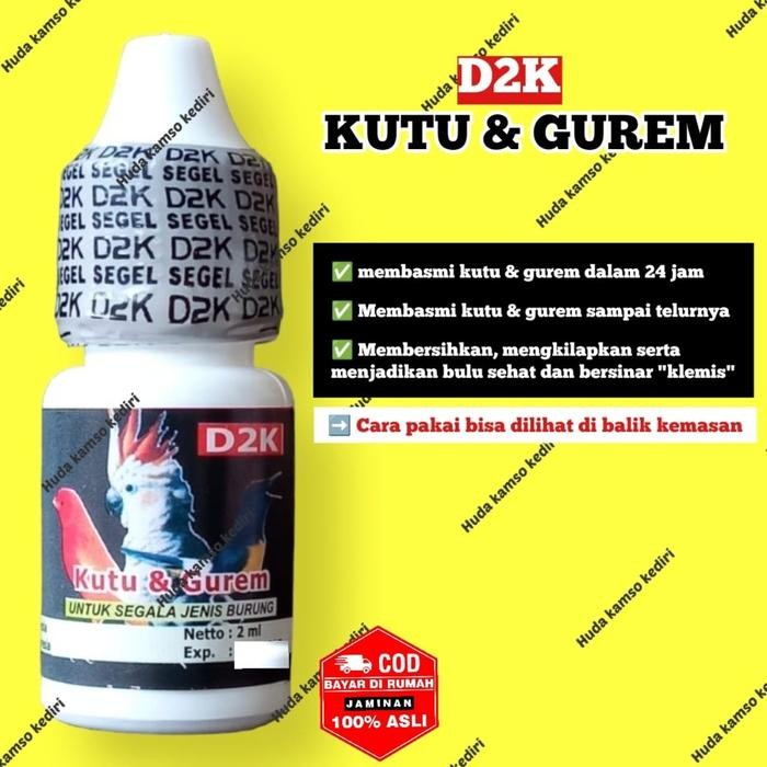 READY D2K KUTU & GUREM OBAT BURUNG SAKIT KUTUAN MEMBASMI TELUR KUTU