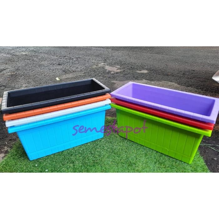 Pot Bunga Plastik Panjang Gentong 50 8850 Motif Kayu Kode 1479