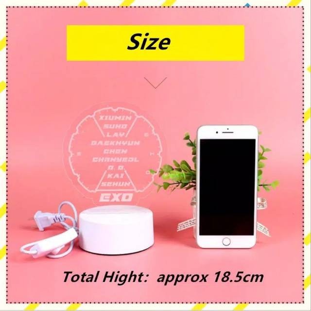 (Expert) Lampu LED akrilik EXO DMUMT KPOP / Lampu meja acrylic LED EXO