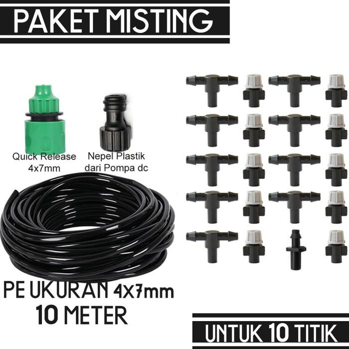 Paket kelengkapan Output misting 10 Titik Nozzle Plastik