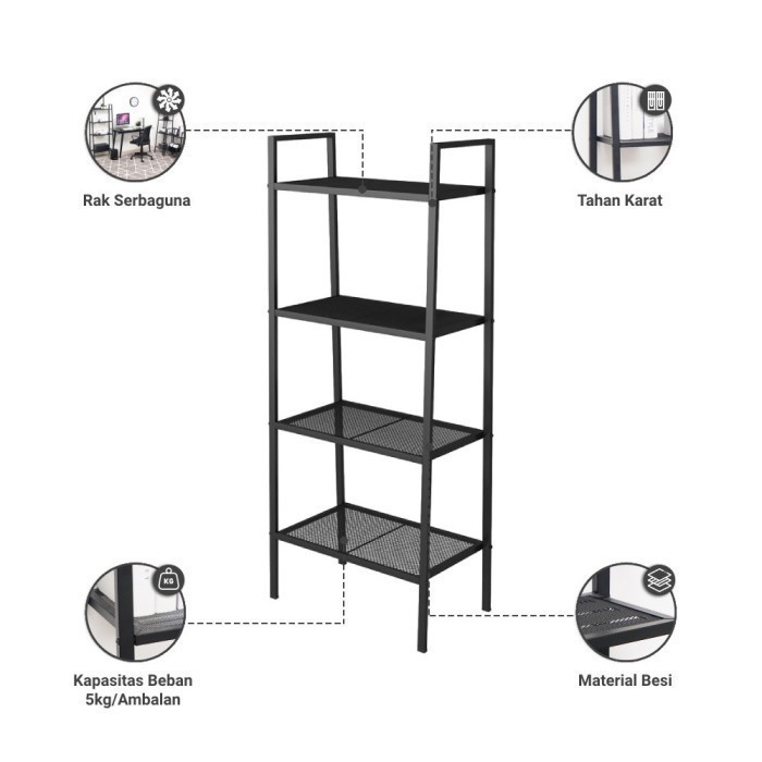 Rak Serbaguna Susun rak Aesthetic Rak Sudut Ruang Tamu Rak Sudut besi TOBBY