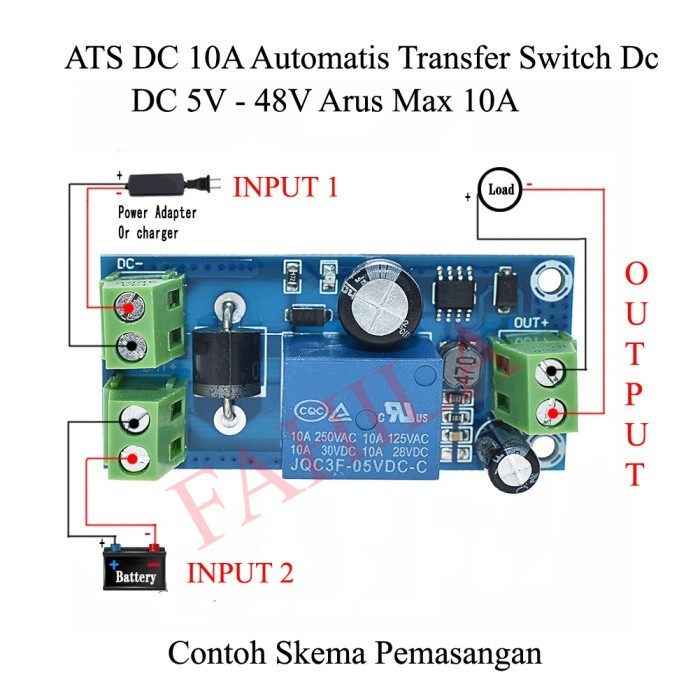 (Expert) ATS DC 10A Auto transfer Switch DC 5V - 48V
