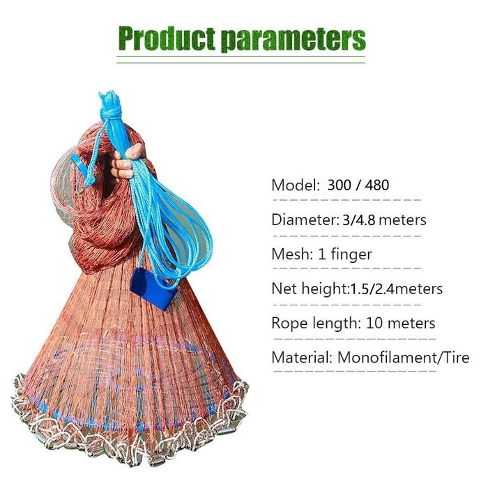 Jaring Pancing Ikan Lempar Fishing Throw Net Cage Jala Lempar Penangkap Ikan Udang