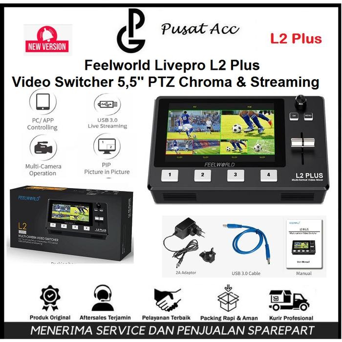 Terlaris Feelworld Livepro L2 Plus Video Switcher 5.5" Ptz Chroma & Streaming