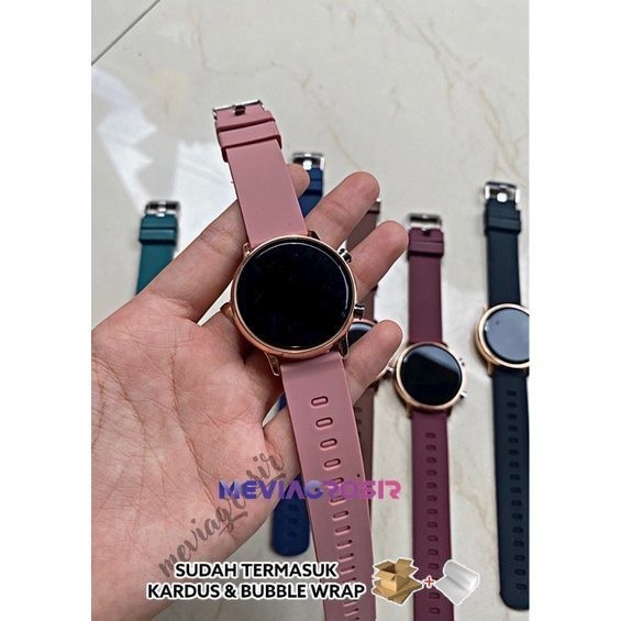 (Expert) FAVORITE JAM TANGAN WANITA LED RUBBER LED SEGI LED BULAT JAM LED KARET