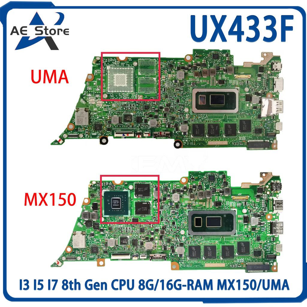 AE UX433F Mainboard For ASUS ZenBook 13 UX433FN UX433FA U4300F Laptop Motherboard I3 I5 I7 8th Gen C