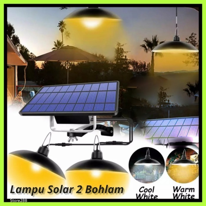 Lampu Led Rumah Solar Panel Cell Tenaga Surya TwoLight Out/indoor