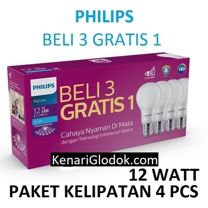 PHILIPS Lampu LED 12W Bohlam 12 w watt PUTIH Bulb 12watt philip MyCare