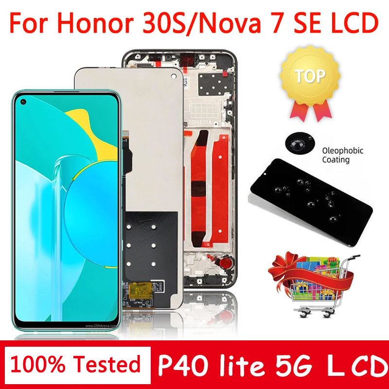 6.5“nova 7 SE CDY-AN00 Display For Huawei P40 Lite 5G CDY-NX9A lcd Touch Panel Screen Digitizer For 