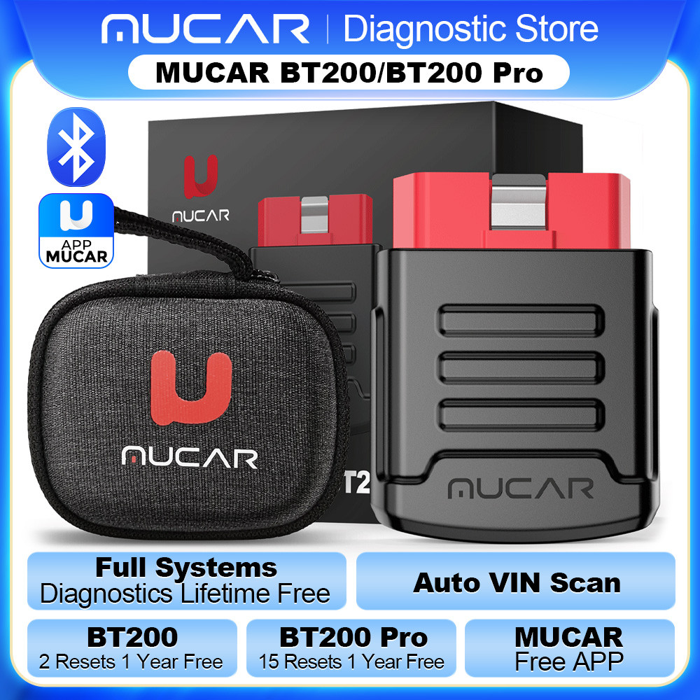MUCAR BT200/BT200 Pro OBD2 Bluetooth Diagnostic Tool Full System