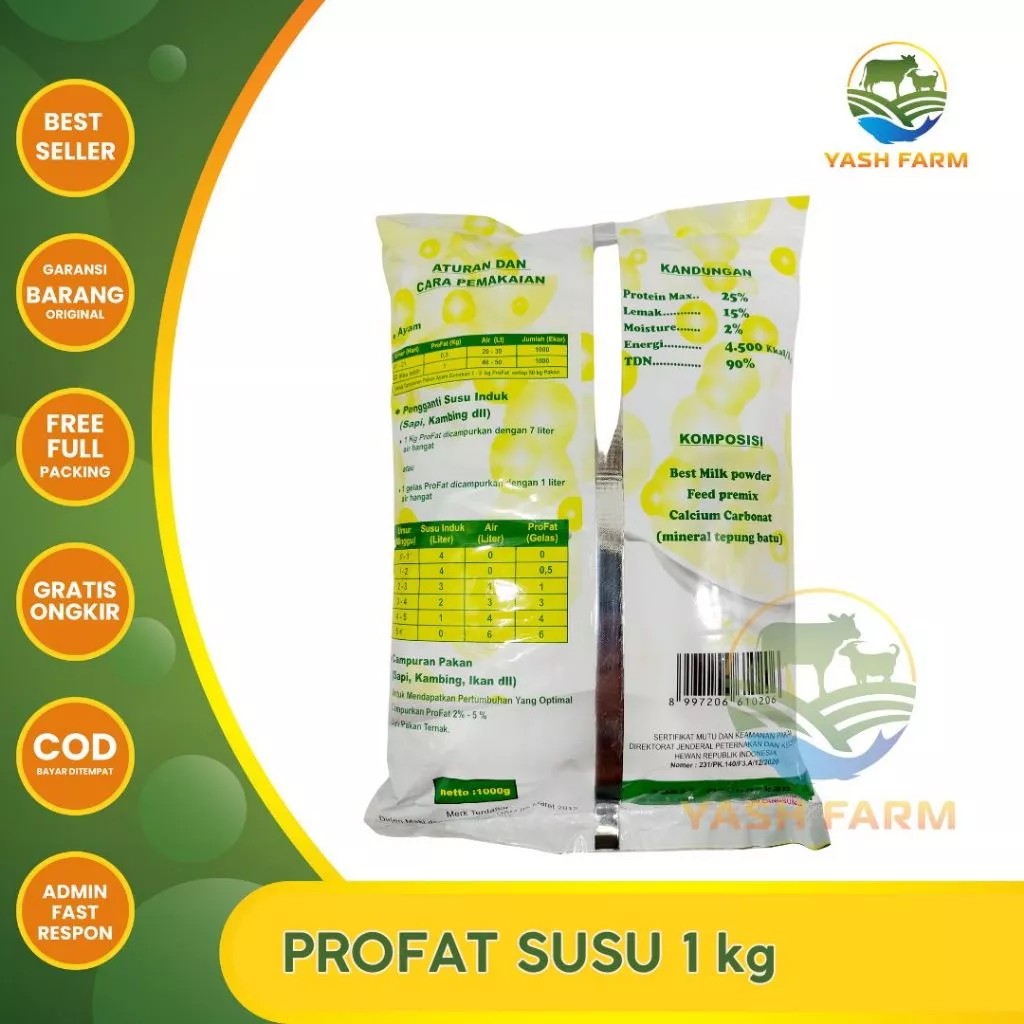 PROFAT Susu Ternak Berkualitas 1 Kg SUSU TERNAK PROFAT ORIGINAL 1 PROFAT 1 KG