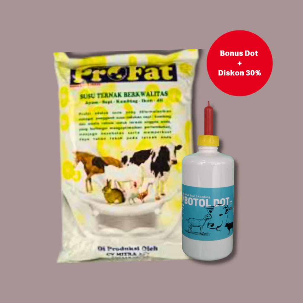 paket susu profat plus dot PROFAT 1 Kg hewanpedia - Susu Ternak Penganti Induk Milk Replacer Sapi Ay