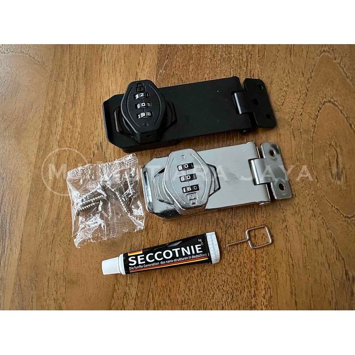 PLATO Gembok Overpal Grendel Kode Digit Kunci Pintu Lemari