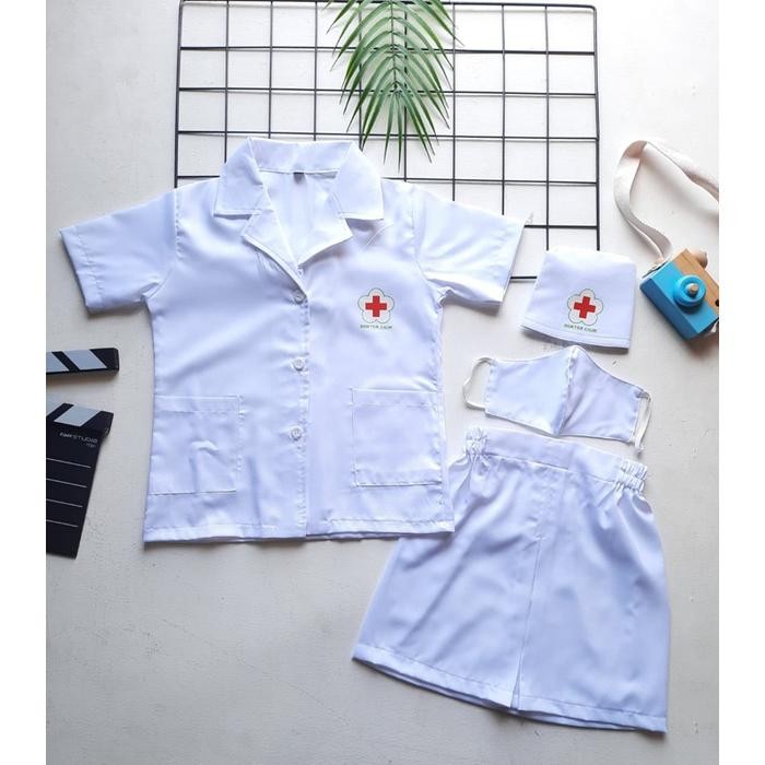 PREMIUM BAJU DOKTER ANAK/KOSTUM DOKTER ANAK PEREMPUAN 1-6th/BAJU DOKTER KECIL ANAK